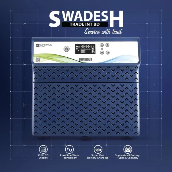 Optimus 2300 IPS Inverter by Swadesh Trade International BD – Compact and Reliable Backup Power Solution