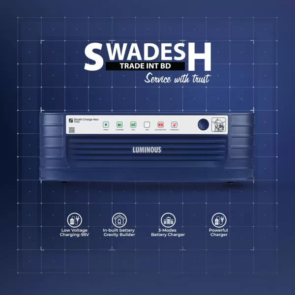 Luminous 1150 Inverter by Swadesh Trade International BD – Compact and Reliable Power Backup Solution